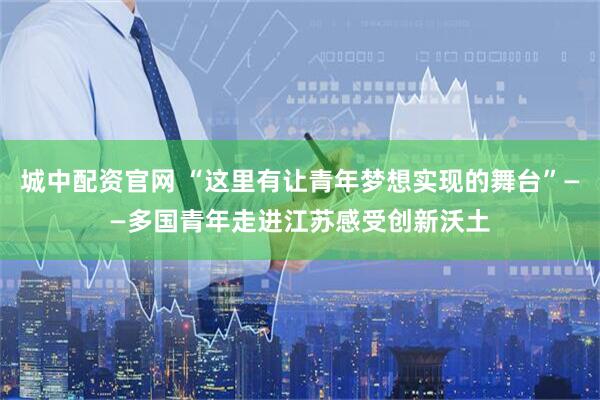 城中配资官网 “这里有让青年梦想实现的舞台”——多国青年走进江苏感受创新沃土